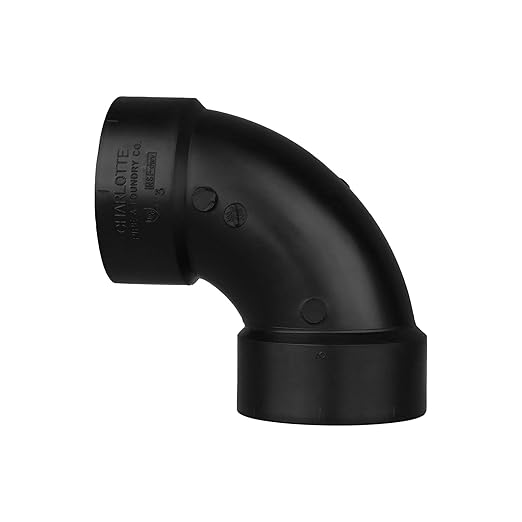 CHARLOTTE PIPE 3 DWV 1/4 Bend HUB X HUB DWV (Drain, Waste and Vent) (1 Unit Piece)