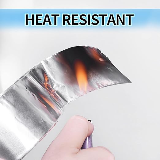 TAPEBEAR 6 Rolls Aluminum Foil Tape, Aluminum Air Duct Tape, Withstand 80°C to 100°C, Heat Resistant Tape Insulation Tape for HVAC, Sealing & Patching, Metal Repair, 4inch x 50yard