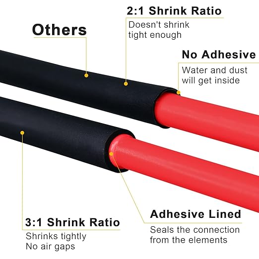 TKDMR 59 Ft 2" Heat Shrink Tubing - 3:1 Ratio Marine Grade Heat Shrink,Wire Cable Adhesive Lined Tube Insulation Seal Against Moisture Corrosion and Air Leakage.Black