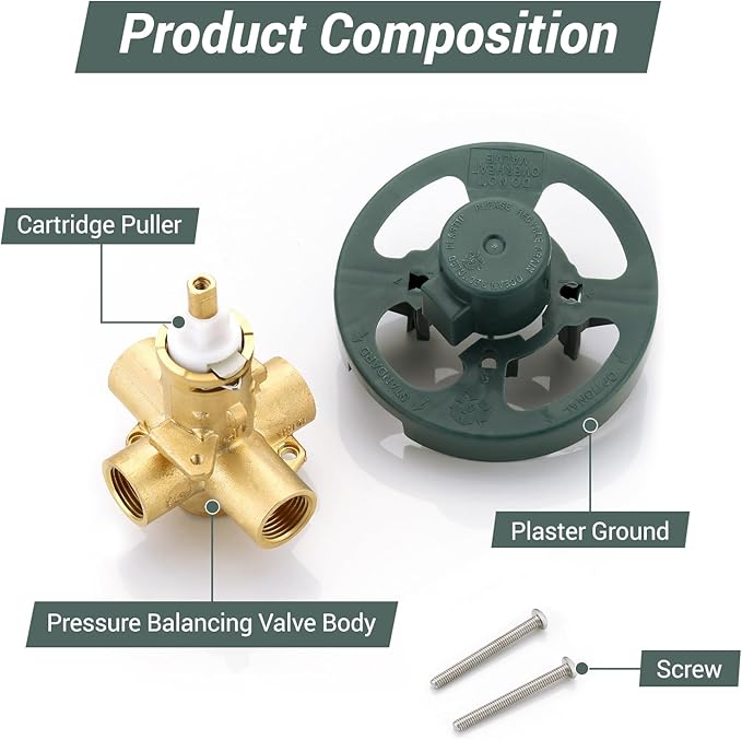Brass 2510 Posi Temperature Pressure Balance and Shower Valve, Four-Port Recirculation Valve with Standard 1/2-Inch IPS Connection