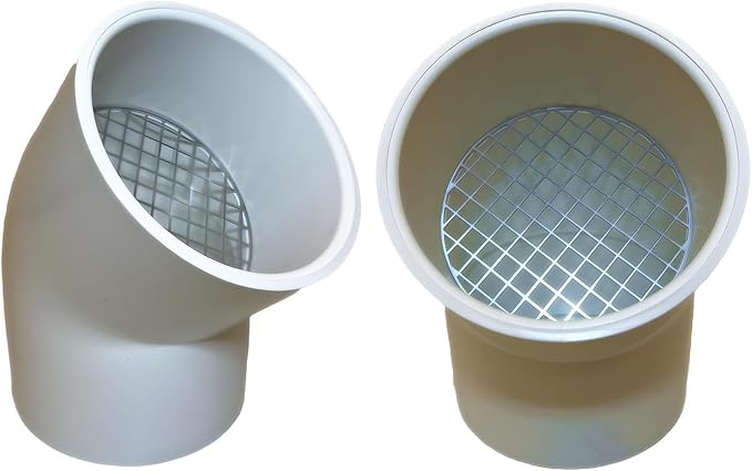 PVC Vent Cap 1 pcs 45-Degree for 4" Schedule 40,PVC Termination Cap,Vent Cover Screen,Round Furnace PVC Pipe Stainless Steel Roof Vent Cap,Installation not Required That PVC Elbow,or Coupling