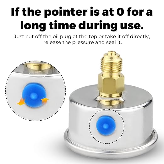 0-100 Psi Low Pressure Gauge, 2" Dial Size, 1/4 NPT Back Mount, Stainless Steel Case for Water Pressure Gauge Test for Water Pipe, HVAC(with Tape)