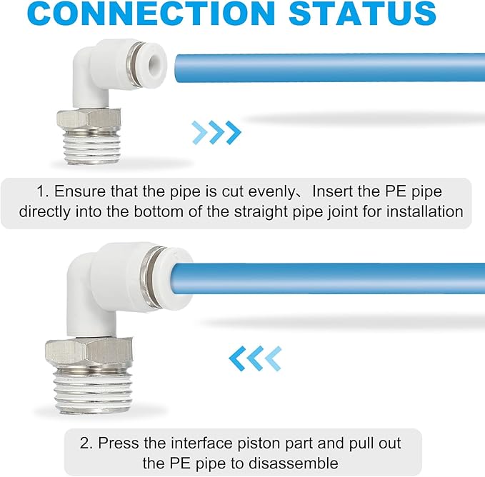 PATIKIL Push to Connect Fitting, 10 Pack Pneumatic Air Elbow Quick Connector 1/4"PT Male Thread x 4mm Tube 90 Degree Connect Tubing Elbow Air Tube Fitting Pneumatic Quick Adapter, White