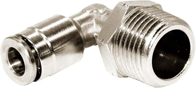 Beduan Brass BPL Push to Connect Air Fittings Elbow 1/4" Tube OD x 3/8" NPT Male 90° Degree Adapter (Pack of 5)
