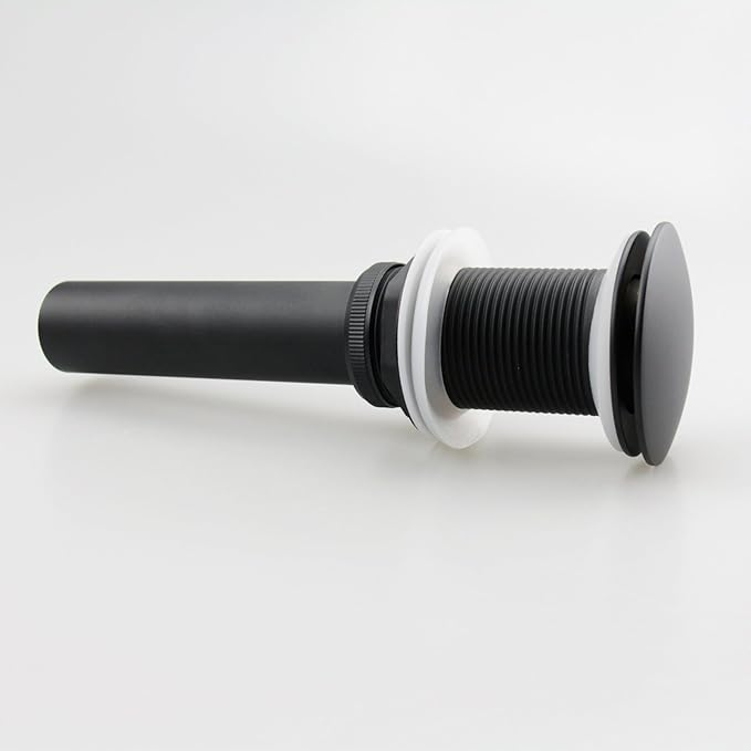 Bathroom Lavatory Vanity Vessel Sink Drain, Pop Up Drain Stopper Without Overflow, Black