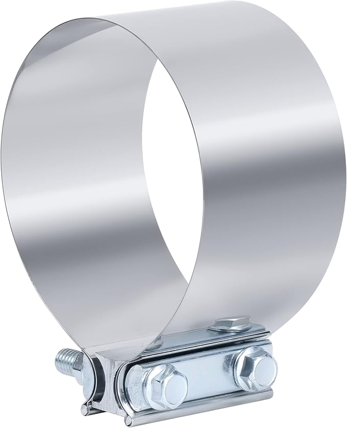 7 Inch Exhaust Clamp,7 Inch Butt Joint Exhaust Muffler Pipe Band Clamp Sleeve Coupler Stainless Steel(1PCS)