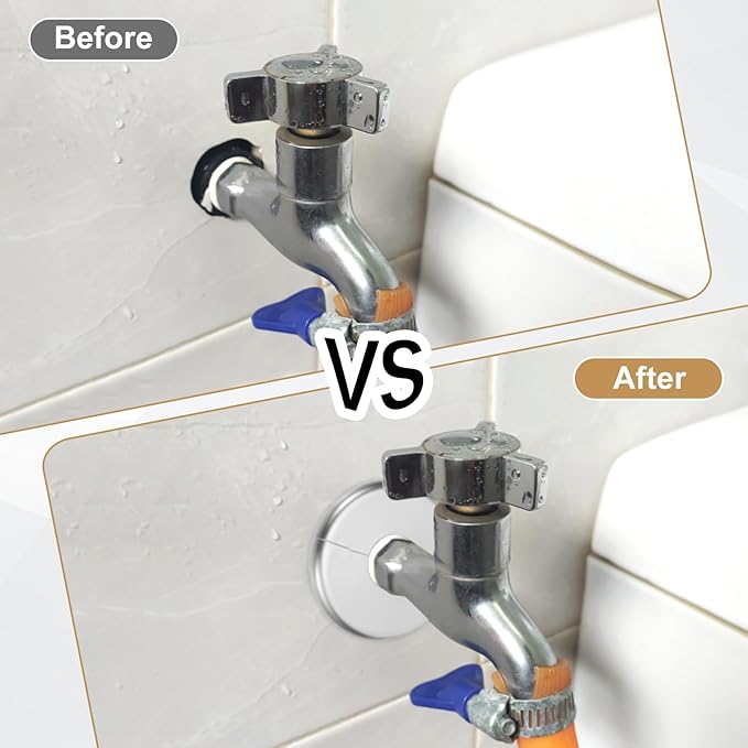 PATIKIL Wall Split Flange 80mm / 3.1" OD, 4 Pcs Round Escutcheon Plate Cover PPR Plumbing Cover Plates with Self-Adhesive Tape for 22.5mm / 0.9" Dia Water Pipe Faucet, Silver