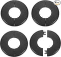 HARFINGTON 4pcs Wall Split Flange 44mm/1.7" Self-Adhesive Plumbing Cover Plates ABS Plastic Round Escutcheon Plate Buckle Design for Water Pipe Bathroom Kitchen Decoration, Black