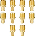 SUNGATOR Pex Fittings 1/2 Inch, 10-Pack 1/2" Pex Male Adapter, 1/2" NPT to 1/2" PEX, No Lead Brass, 1/2 Inch Pex Fittings For Pex Pipe, NSF, UPC Certified