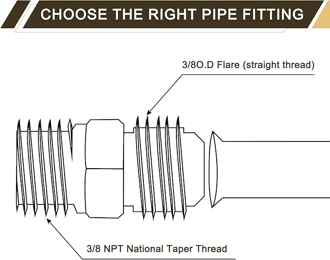 uxcell 2Pcs Brass Tube Fitting, 3/8O.D x 3/8NPT Brass Flared Pipe Adapter Fittings Reducing Nipples Connector, Half Union Gas Adapter for Pipe Connections, Hydraulics, Refrigeration
