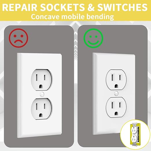3 PCS 1/4" Single Gang Outlet Box Extenders with 6 Screws - Electrical Outlet Extender Receptacle Box Extenders for Electrical Outlet Switches, Yellow