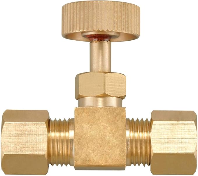 2 Pack Brass Replacement Control Needle Valve 1/4" OD Compression X 1/4" OD Compression