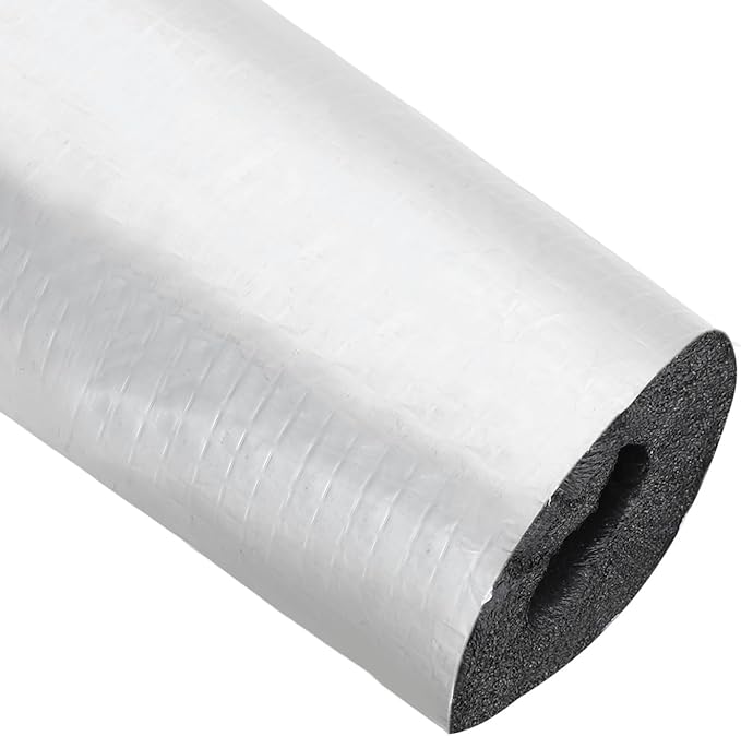 PATIKIL Pipe Insulation Foam Tube, 3.3FT Length Self Adhesive Pipe Freeze Protection Wrap with Aluminum Foil 1"(25MM) ID x 3cm Thickness for Outdoor Winter Irrigation
