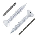 WenSilon(30 PCS) 3/16" x1-1/4 White Concrete Screw Anchor White Flat Head for Anchoring to Masonry, Block or Brick Stucco