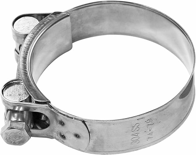 AKIHISA T-Bolt Hose Clamp,92-97mm OD Range 304 Stainless Steel Pipe Strap Clamp, Adjustable Heavy Duty Tube Clamp (2Pack, 3.62" to 3.82")