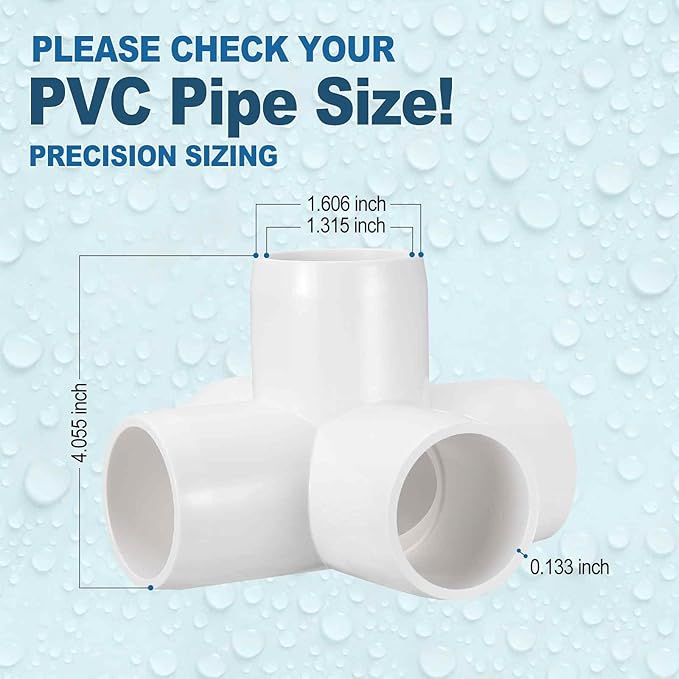 10 Pack 1" SCH40 PVC Elbow Pipe Fitting, 5-Way PVC Elbow Corner Side Outlet Cross Fitting, Furniture Grade Pipe Connectors for DIY Project, Pond Protection, Socket x Socket, White