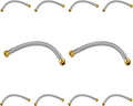 (10 Pack) Seelink 15-Inch Stainless Steel Flexible Water Heater Hose, 1/2" Push-Fit x 3/4" FIP, Push-to-Connect for Copper, PEX, and CPVC