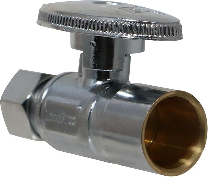 XFITTING 3/8 Inch OD Compression x 1/2 Inch Sweat Straight Valve, 31-4-1=2XX, 2 Pieces