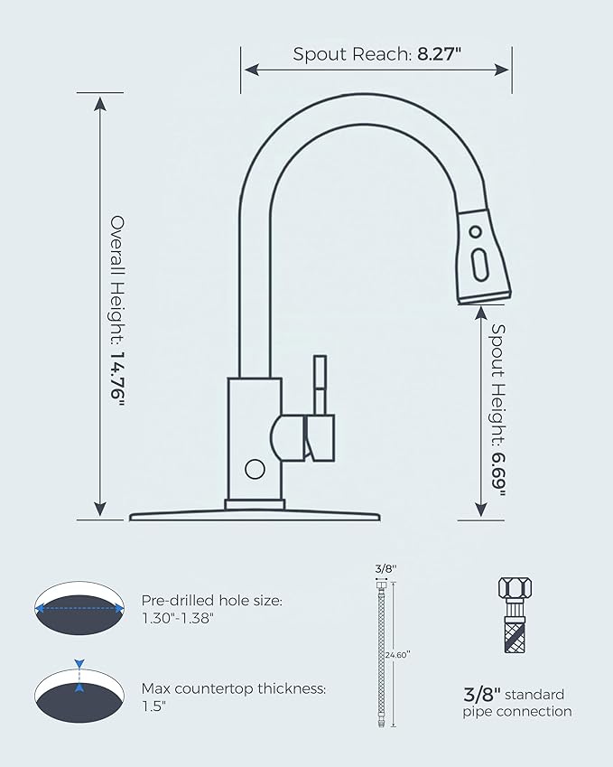 FORIOUS Touchless Kitchen Faucet with Pull Down Sprayer, Brushed Nickel Hands-Free Smart Motion Sensor Sink Faucet Single Handle Contemporary, Suitable for Farmhouse Laundry Camper RV Bar