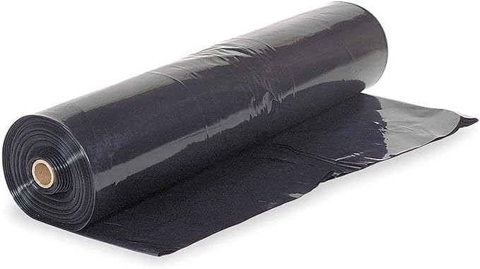 Farm Plastic Supply - Black Plastic Sheeting - 10 mil - (24' x 100') - Polyethylene Vapor Barrier Sheeting, Black Painters Tarp, Roll of Heavy Duty Plastic