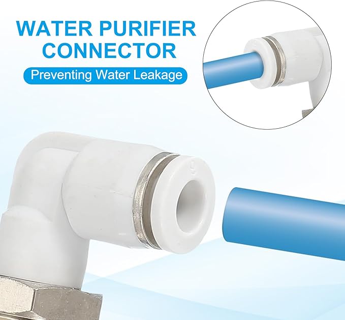 PATIKIL Push to Connect Fitting, 2 Pack Pneumatic Air Elbow Quick Connector 3/8"PT Male Thread x 6mm Tube 90 Degree Connect Tubing Elbow Air Tube Fitting Pneumatic Quick Adapter, White
