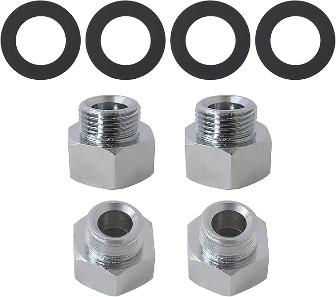 Xspeedonline Heavy-Duty Stainless Steel Pipe Adapter 4-Pack, 1/2" Female to 3/8" Male