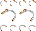 (10 Pack) Seelink 15-Inch Stainless Steel Flexible Heater Hose, 3/4 Inch Push-fit Ball Valve x 3/4 Inch FIP, Push-to-Connect for Copper, PEX, and CPVC