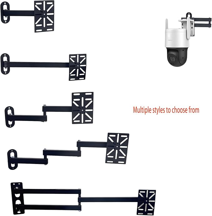 Movable L-Shaped Dome Camera Bracket, Used for Wall-Mounted Installation of Security Dome Cameras, Camera Installation, (Movable L-Shaped Bracket + Wall-Mounted Bracket) (7.8in)