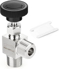 TAISHER 1PCS 304 Stainless Steel 90 Degree Needle Valve 1/2" NPT Male For Flow Control Water Gas Oil