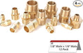 Hex Couplings, 1/8" NPT Male To Male Brass Hex Nipple Adapters, Brass Pipe Extension Fittings for Oil/Air/Water/Gas Systems. (4 Pack)