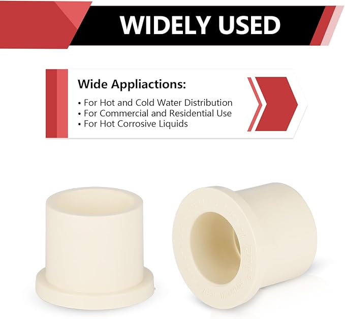 (30 Pack) EFIELD CPVC Reducing Bushing Fittings, 3/4" CTS Spigot x 1/2" CTS Slip (Socket),(CPVC043-20-30PCS)
