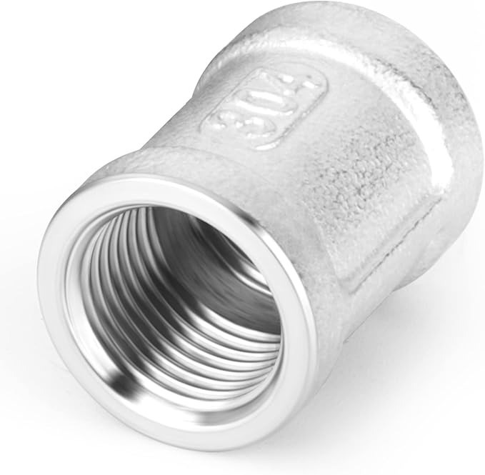 TAISHER 5PCS 304 Stainless Steel Cast Pipe Fitting, Coupling, 3/4" x 3/4" NPT Female Threaded