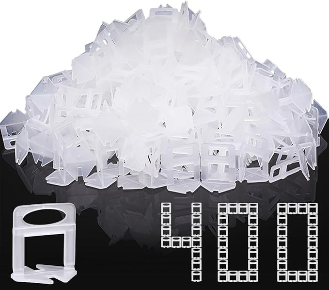 DGSL Tile Leveling System, 400-Piece Tile Spacers Clips 1/8 Inch Tile Tools, Tile Installation Tools for Professional Ceramic Tile and Stone Installation