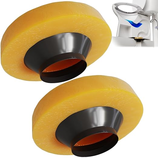 NEEXAN 2-Pack Toilet Wax Rings Kit – Leak-Proof Universal Wax Seal Ring for Toilet Bowl, Polyethylene Flange, Toilet Wax Ring Replacement Kit Fits 3-Inch & 4-Inch Drains