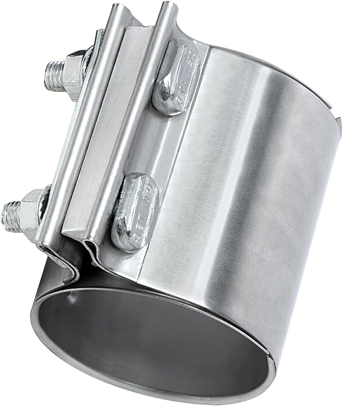 2 inch Exhaust Clamp Butt Joint Exhaust Band Clamp Sleeve Coupler 304 Stainless Steel