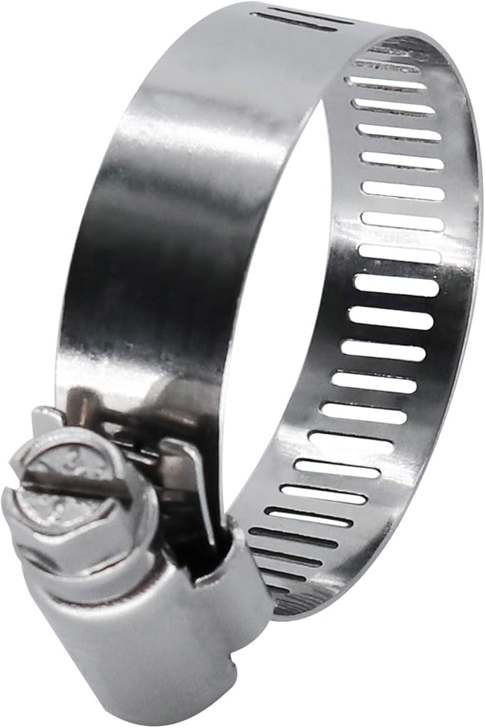ROADFORMER 0.5" Worm Gear Hose Clamp - SAE 8 Size, Full Stainless Steel with 1/2" Band Width, Working Range 11mm - 23mm Hose Clamps,10 Pack