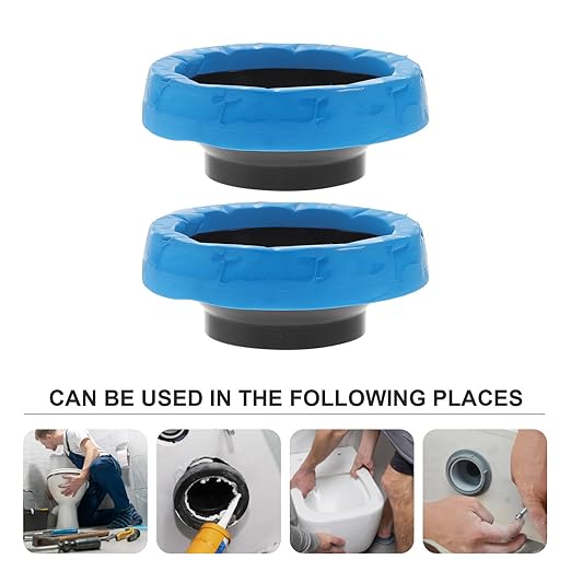 2pcs Toilet Wax Ring Replacement Seal Kit High Polymer Rubber Gasket Compact Flange Fits Waste Lines for Home Office Toilets