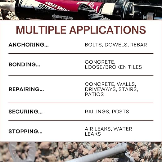 Akona Fast-Setting Anchoring Epoxy - Anchoring Epoxy for Concrete, Rebar, Steel, Masonry, Bolts, & More, High Strength Caulking Adhesive, Stops Water Leaks (8.45 Ounces, 1)