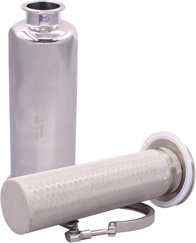 DERNORD 2 Inch Tri-Clamp Filter - SS304 Sanitary Fittings Inline Straight Strainer with 100 Mesh Stainless Steel Screen