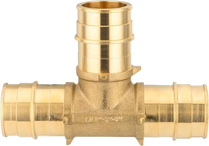 50-Pack HeSun 3/4 Inch Brass PEX-A Expansion Fitting Tee, 3/4"x3/4"x3/4" PEX-A Tee, ASTM F1960(PEX1960043-50)