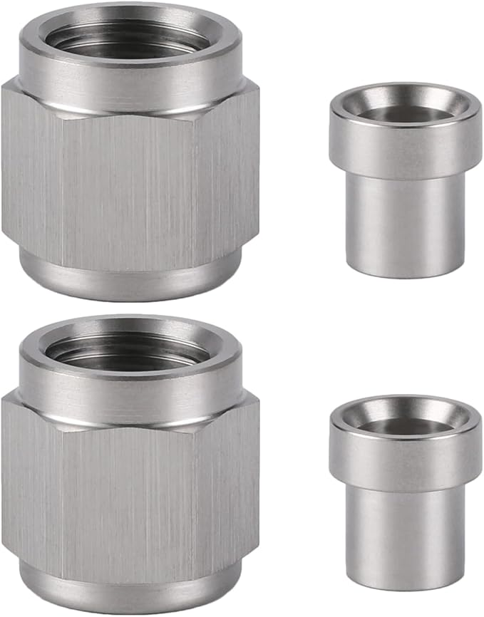 3AN Hardline Stainless Steel Tube Nut and Sleeve Fitting for 3/16" OD Tubing, 2 Sets