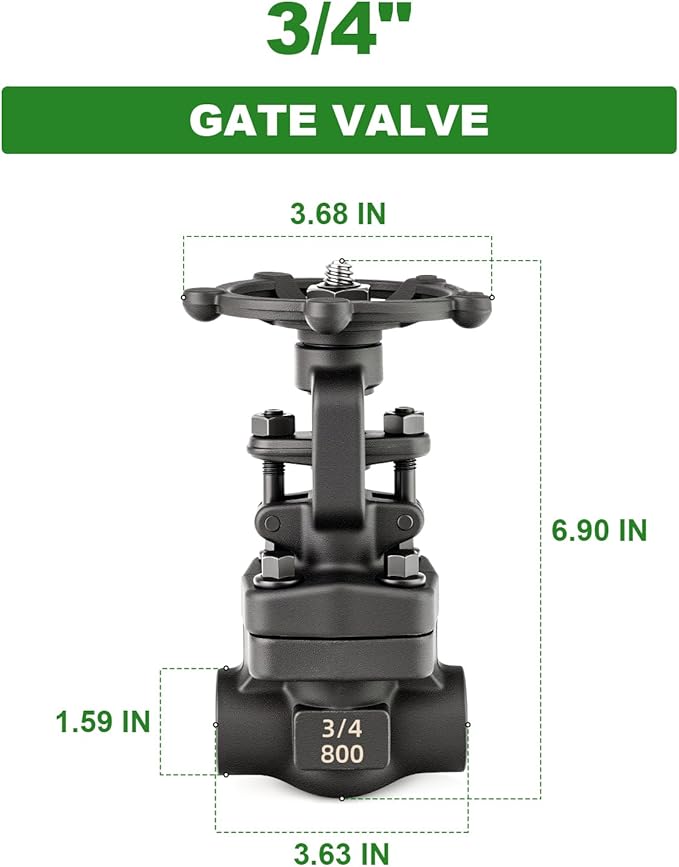 TAISHER 1PCS Forging of Carbon Steel Weld Gate Valve, 3/4" OD Rotary Sluice Valve With Wheel Handle, For Water, Oil, Gas