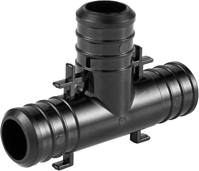 10-Pack EFIELD Pex Fittings Poly PPSU Barb Crimp 1/2" X 1/2" x1/2" Tee With Position Tab, ASTMF2159(PPSU1807007)