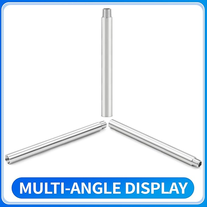 ChillWaves 304 Stainless Steel Pipe Fitting, Nipple Cast Pipe 1/4" NPT Male x 1/4" NPT Female Thread 16" Length(400MM)(1-PACK)