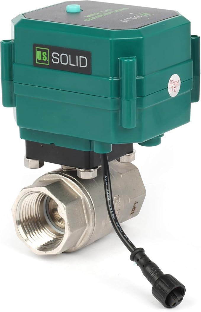 U.S. Solid 1" Smart Motorized Ball Valve - Stainless Steel Remote App Mobile-control Electrical Ball Valve with Manual Switch, Plug Connection