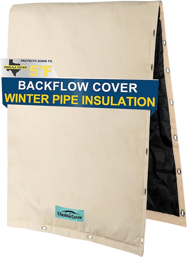 Backflow Preventer Cover Insulated (5°F) - 18" W x 34" H Sprinkler Covers for Outside for 2-Way Opening Pipes - Backflow Insulation Cover with Thicker 7 Layers Fabric - Backflow Cover