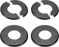 PATIKIL Wall Split Flange 115mm / 4.5" OD, 4 Pcs Round Escutcheon Plate Cover PPR Plumbing Cover Plates with Self-Adhesive Tape for 51mm / 2" Dia Water Pipe Faucet, Black