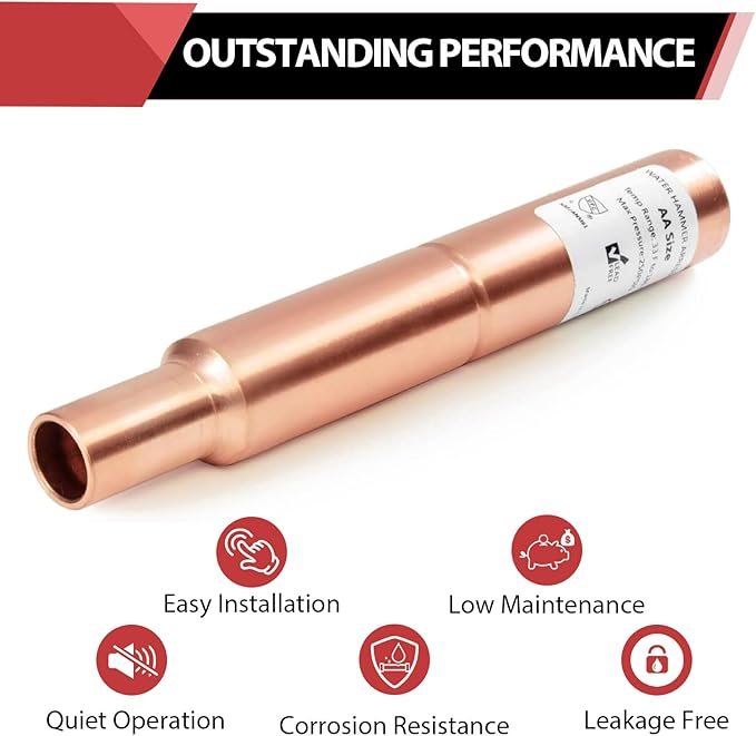 5-Pack EFIELD MH-260 1/2-Inch Straight Male Sweat Copper Water Hammer Arrestor For Potable Water, Plumbing Application,(HAMMER023-5PCS)