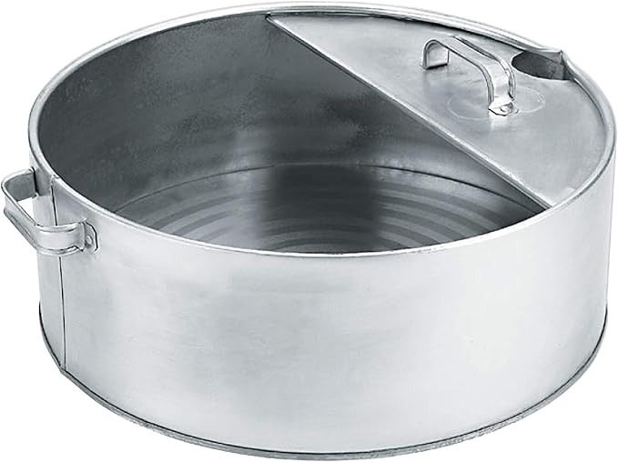 LUMAX LX-1710 Silver 6 Gallon (23 L) Galvanized Drain Pan, Heavy Duty Construction for Rugged Use, Zinc Galvanized for Corrosion-Resistant