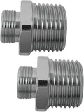 Complete Adapter Set for DIY Plumbing, 1/2 to 3/8 Male Reducer (2 Pack) with Sealing Washers, Solid Brass for RV & Home Faucet Hose